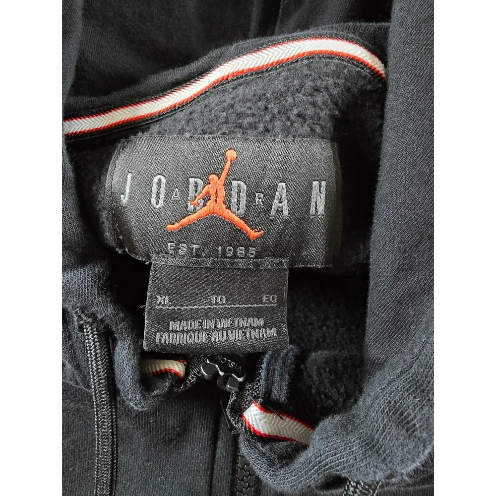Jordan Air Hoodie‎ Sweatshirt Mens XL Black Full Zip Fleece Nike FJ7771 *Read